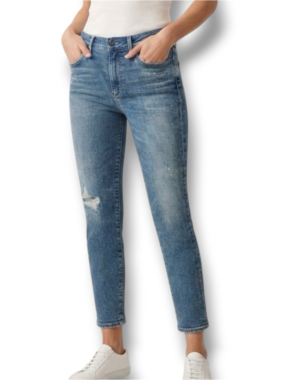 Citizens of Humanity Rocket Crop Skinny Jeans SZ 32 NWOT Low Rise Distressed